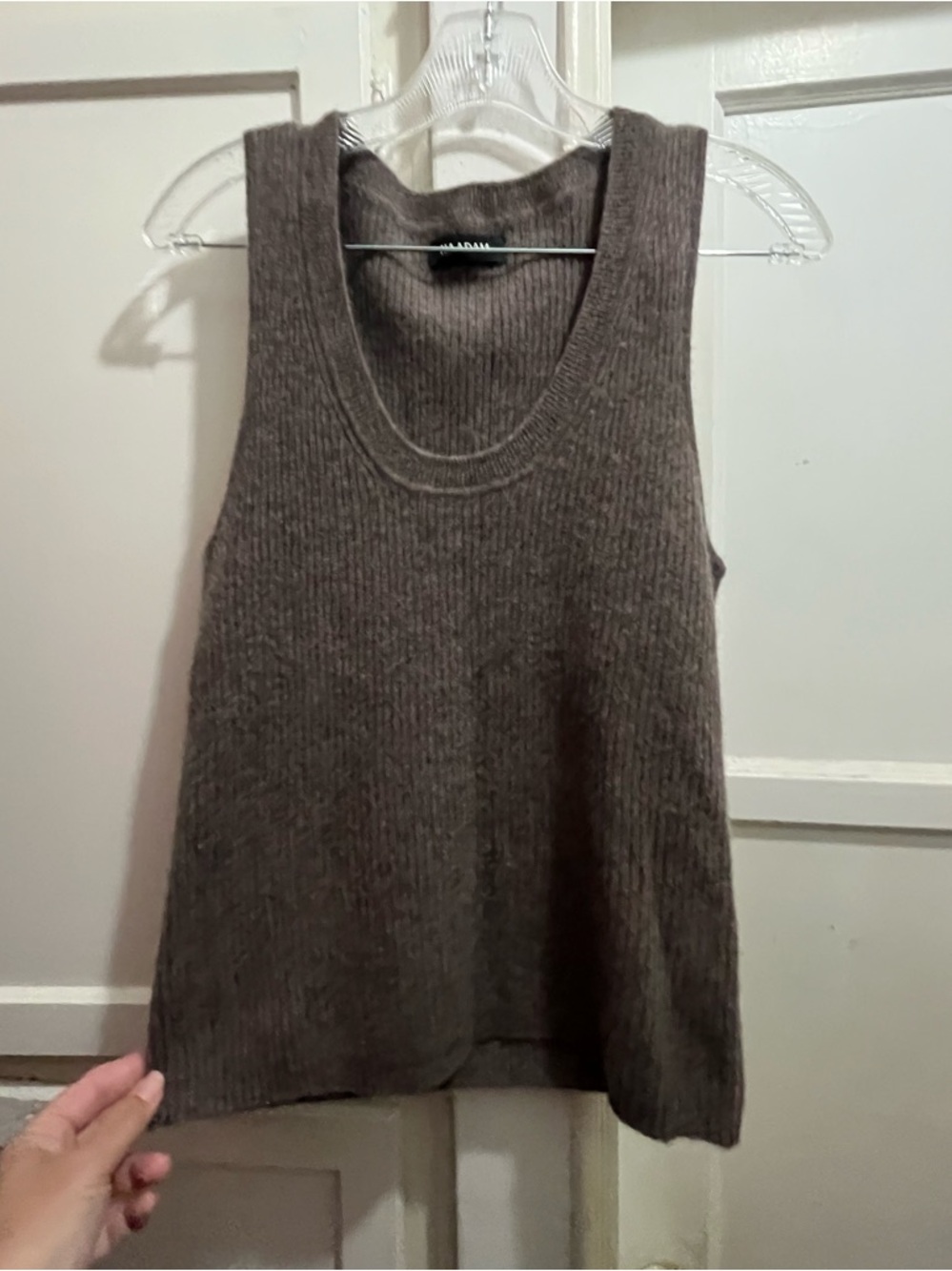 Naadam ribbed knit cashmere gray sweater tank size medium